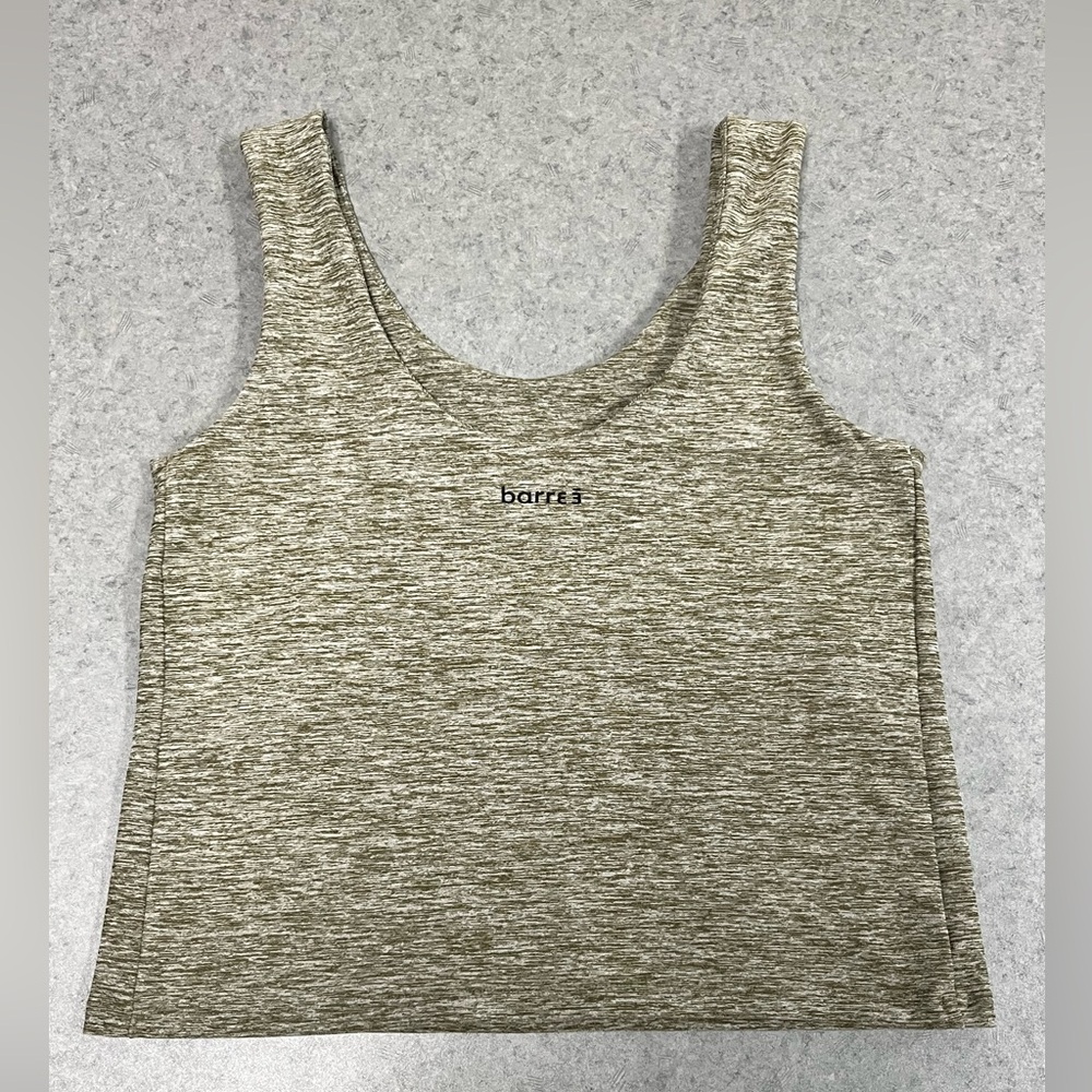 Barre3 Olive Green Space Dye Athletic Yoga Workout Tank Top—Women’s Medium